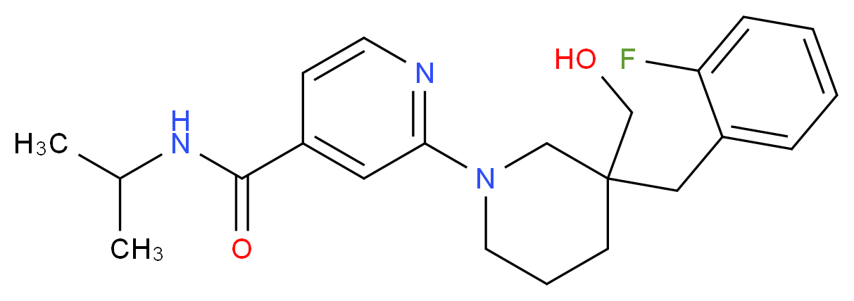 2-[3-(2-fluorobenzyl)-3-(hydroxymethyl)piperidin-1-yl]-N-isopropylisonicotinamide_Molecular_structure_CAS_)