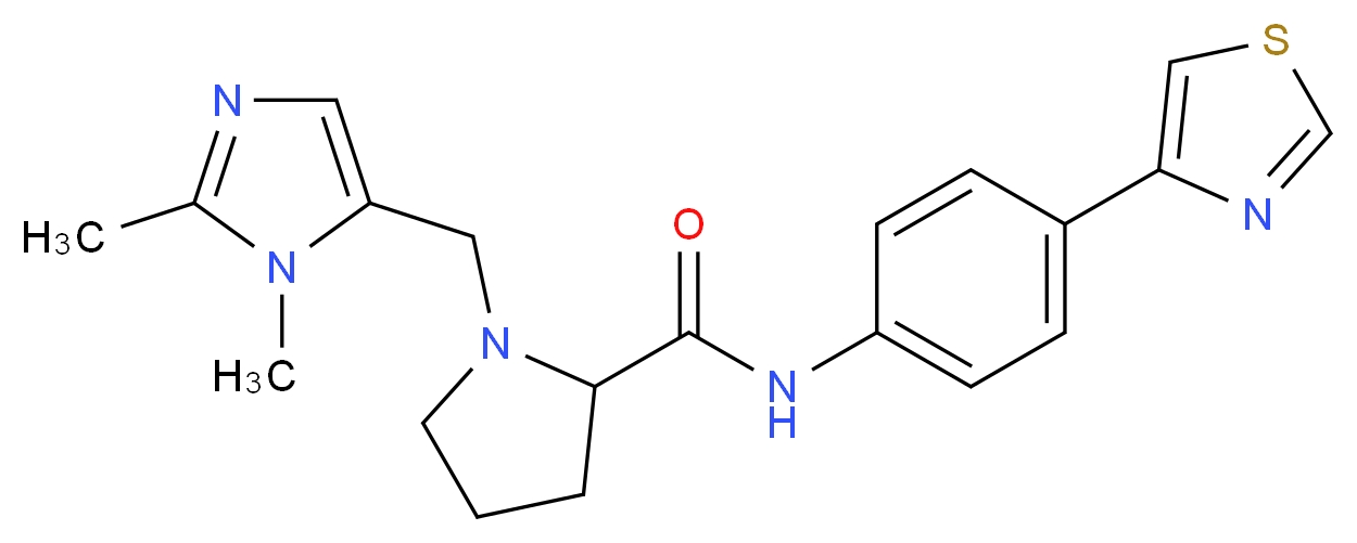 1-[(1,2-dimethyl-1H-imidazol-5-yl)methyl]-N-[4-(1,3-thiazol-4-yl)phenyl]prolinamide_Molecular_structure_CAS_)