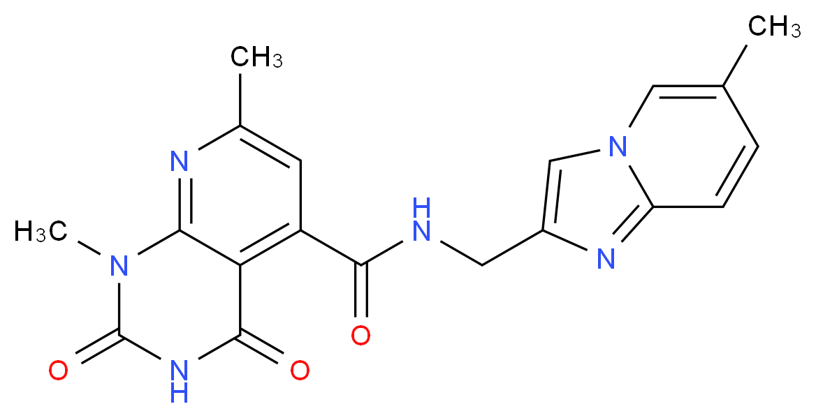 1,7-dimethyl-N-[(6-methylimidazo[1,2-a]pyridin-2-yl)methyl]-2,4-dioxo-1,2,3,4-tetrahydropyrido[2,3-d]pyrimidine-5-carboxamide_Molecular_structure_CAS_)