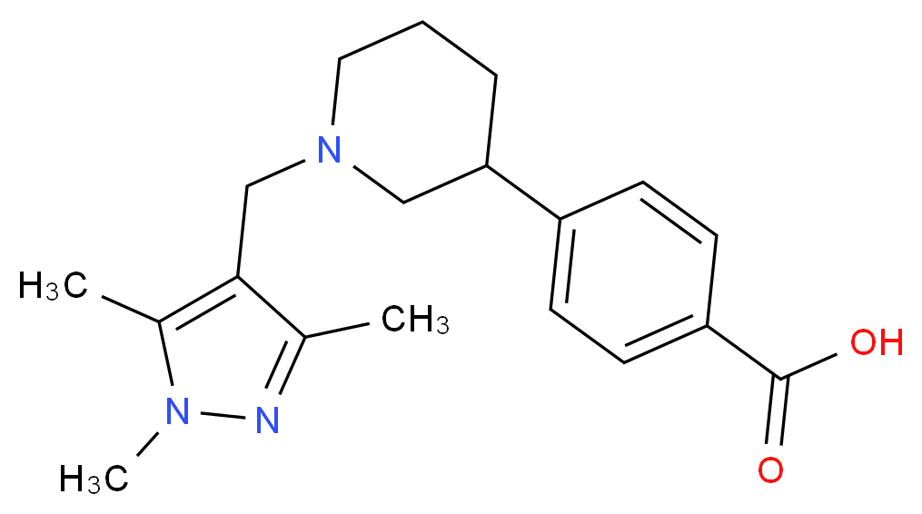 4-{1-[(1,3,5-trimethyl-1H-pyrazol-4-yl)methyl]piperidin-3-yl}benzoic acid_Molecular_structure_CAS_)