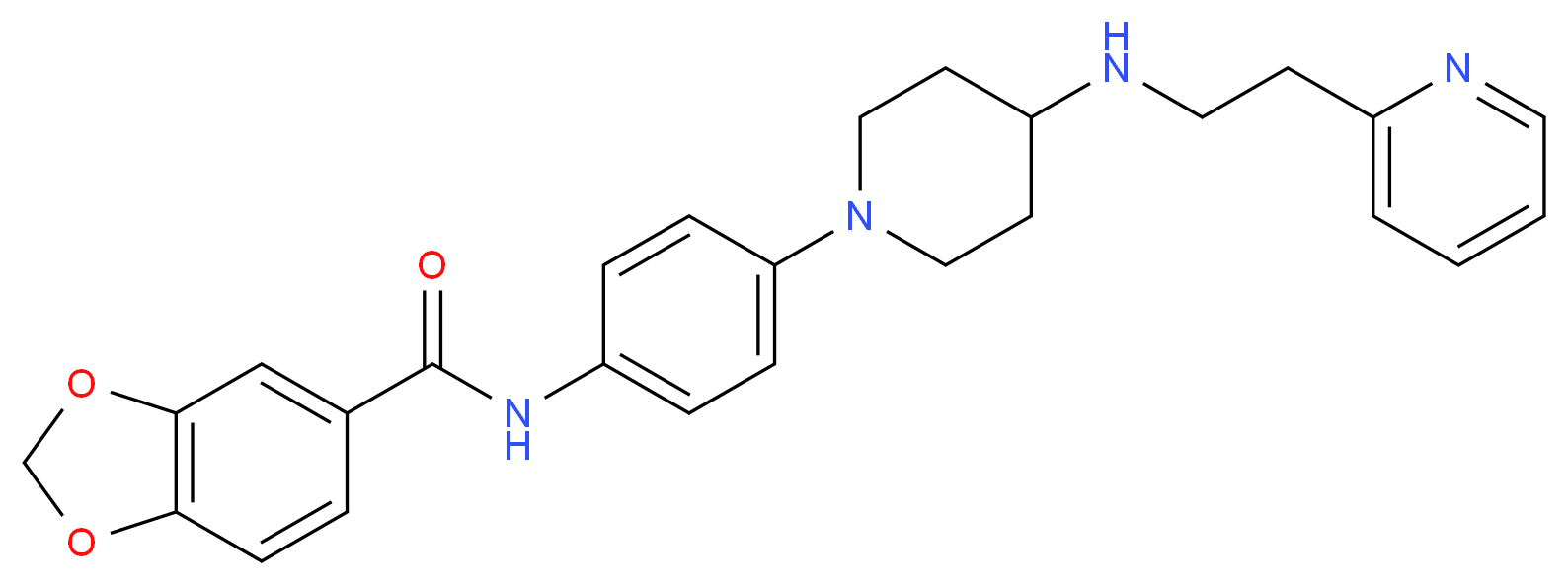 N-[4-(4-{[2-(2-pyridinyl)ethyl]amino}-1-piperidinyl)phenyl]-1,3-benzodioxole-5-carboxamide_Molecular_structure_CAS_)