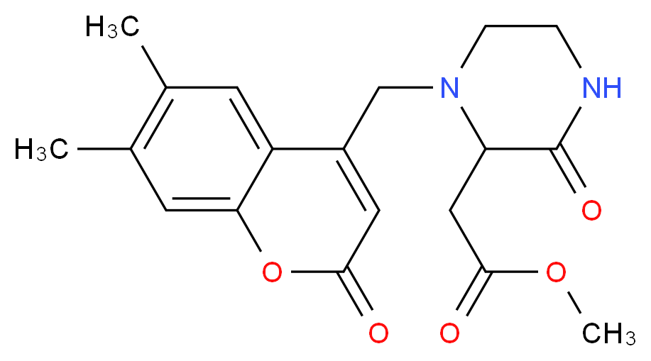 methyl {1-[(6,7-dimethyl-2-oxo-2H-chromen-4-yl)methyl]-3-oxopiperazin-2-yl}acetate_Molecular_structure_CAS_)