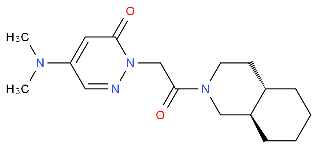 5-(dimethylamino)-2-{2-[(4aS*,8aR*)-octahydroisoquinolin-2(1H)-yl]-2-oxoethyl}pyridazin-3(2H)-one_Molecular_structure_CAS_)