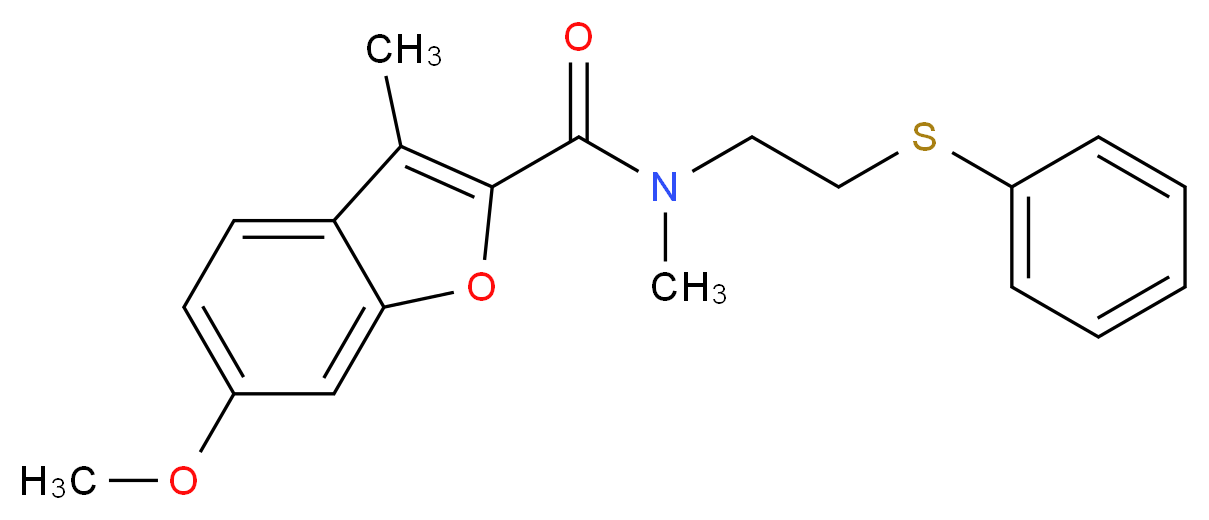 6-methoxy-N,3-dimethyl-N-[2-(phenylthio)ethyl]-1-benzofuran-2-carboxamide_Molecular_structure_CAS_)