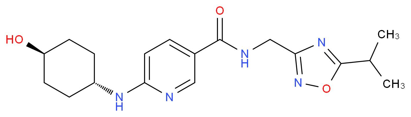 6-[(trans-4-hydroxycyclohexyl)amino]-N-[(5-isopropyl-1,2,4-oxadiazol-3-yl)methyl]nicotinamide_Molecular_structure_CAS_)