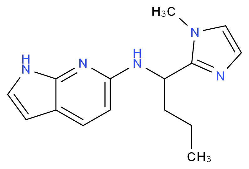 N-[1-(1-methyl-1H-imidazol-2-yl)butyl]-1H-pyrrolo[2,3-b]pyridin-6-amine_Molecular_structure_CAS_)