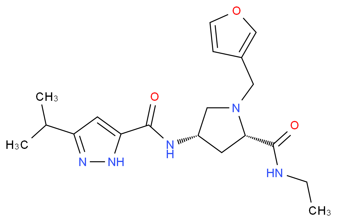 (4S)-N-ethyl-1-(3-furylmethyl)-4-{[(3-isopropyl-1H-pyrazol-5-yl)carbonyl]amino}-L-prolinamide_Molecular_structure_CAS_)