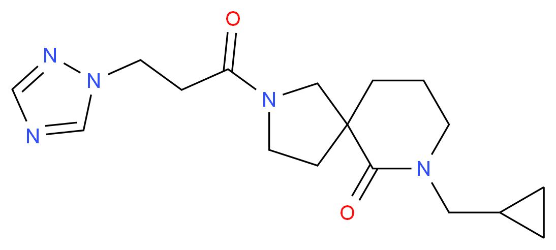 7-(cyclopropylmethyl)-2-[3-(1H-1,2,4-triazol-1-yl)propanoyl]-2,7-diazaspiro[4.5]decan-6-one_Molecular_structure_CAS_)