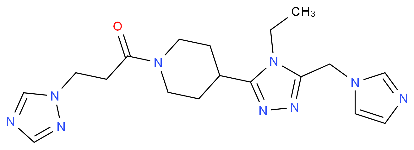 4-[4-ethyl-5-(1H-imidazol-1-ylmethyl)-4H-1,2,4-triazol-3-yl]-1-[3-(1H-1,2,4-triazol-1-yl)propanoyl]piperidine_Molecular_structure_CAS_)