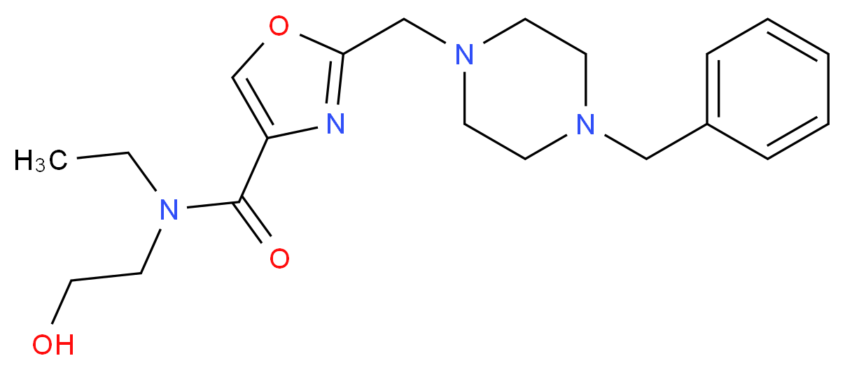 2-[(4-benzyl-1-piperazinyl)methyl]-N-ethyl-N-(2-hydroxyethyl)-1,3-oxazole-4-carboxamide_Molecular_structure_CAS_)