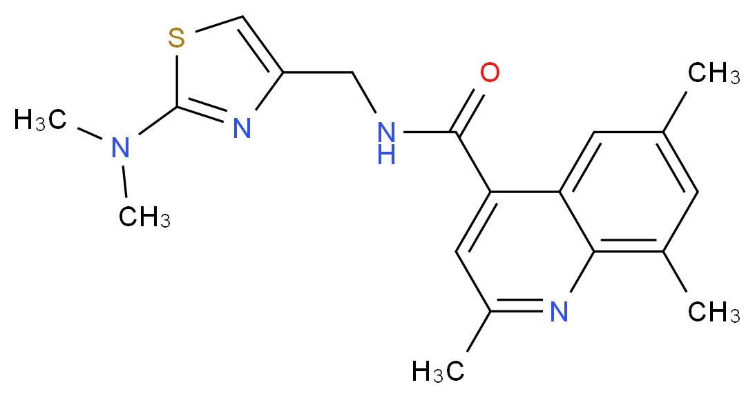 N-{[2-(dimethylamino)-1,3-thiazol-4-yl]methyl}-2,6,8-trimethyl-4-quinolinecarboxamide_Molecular_structure_CAS_)