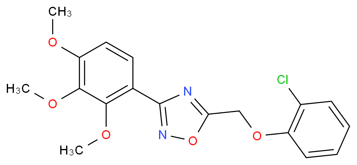 5-[(2-chlorophenoxy)methyl]-3-(2,3,4-trimethoxyphenyl)-1,2,4-oxadiazole_Molecular_structure_CAS_)