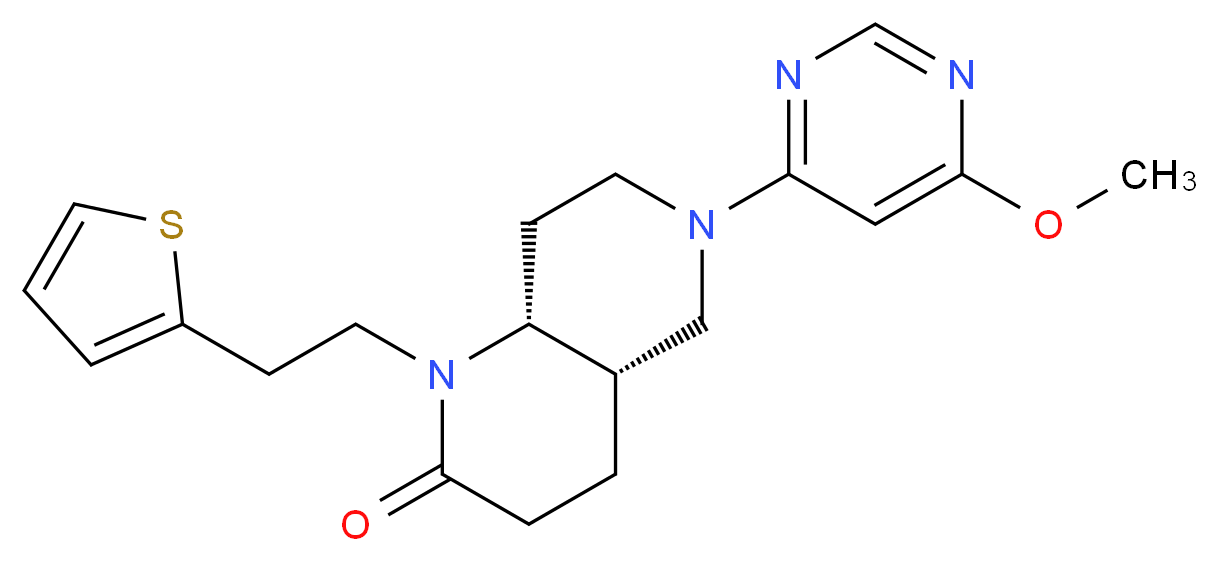 (4aS*,8aR*)-6-(6-methoxypyrimidin-4-yl)-1-[2-(2-thienyl)ethyl]octahydro-1,6-naphthyridin-2(1H)-one_Molecular_structure_CAS_)