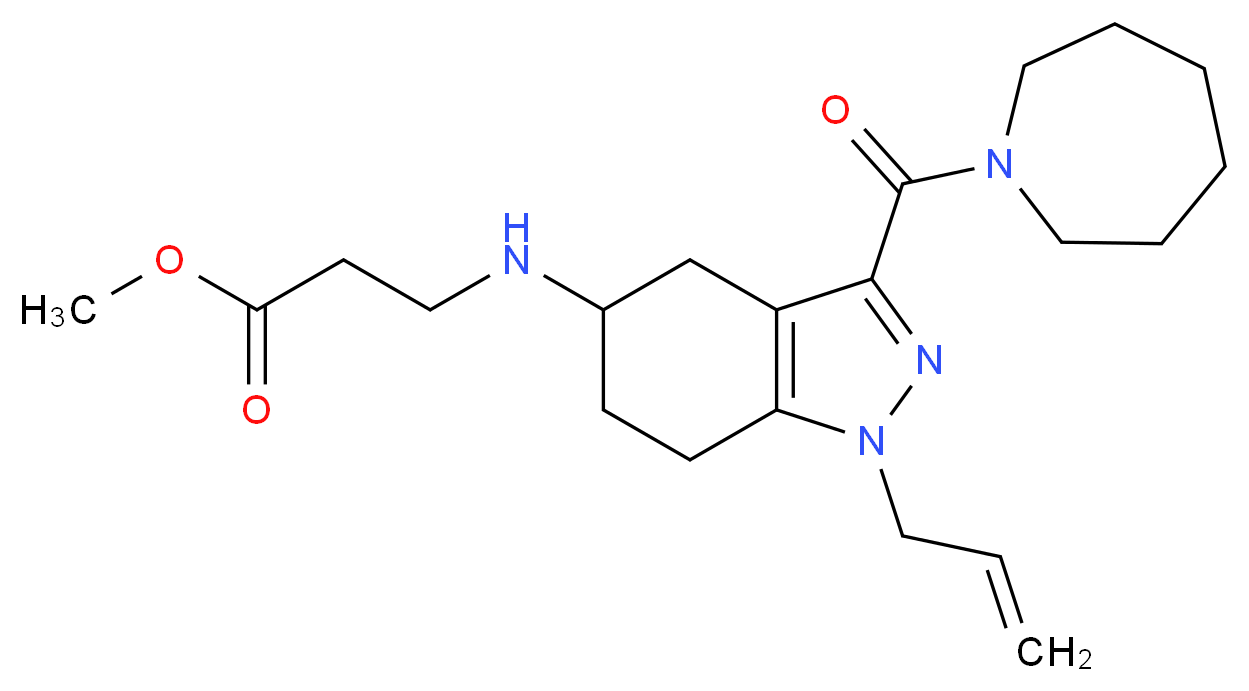 methyl N-[1-allyl-3-(1-azepanylcarbonyl)-4,5,6,7-tetrahydro-1H-indazol-5-yl]-beta-alaninate_Molecular_structure_CAS_)