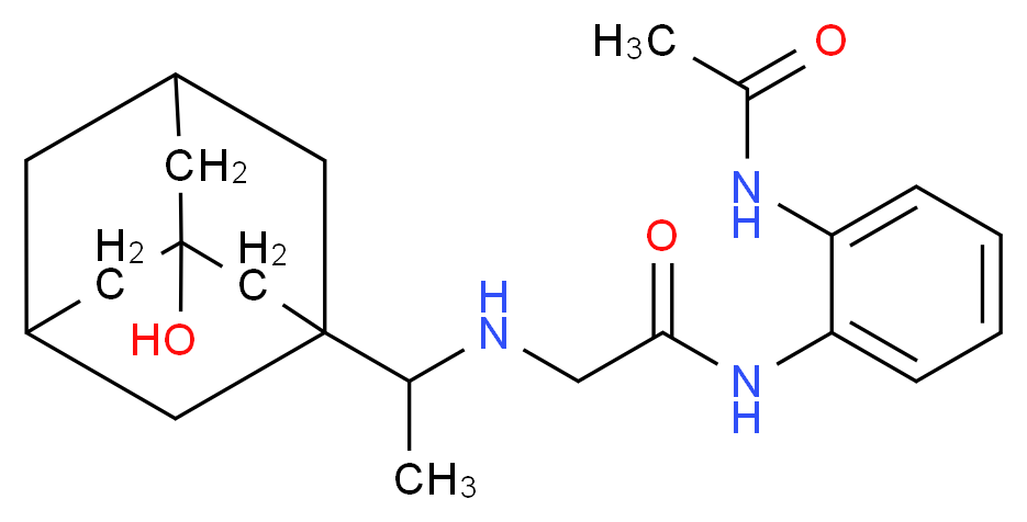 N-[2-(acetylamino)phenyl]-2-{[1-(3-hydroxy-1-adamantyl)ethyl]amino}acetamide_Molecular_structure_CAS_)