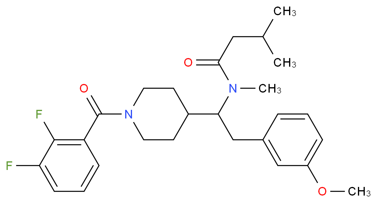 N-[1-[1-(2,3-difluorobenzoyl)-4-piperidinyl]-2-(3-methoxyphenyl)ethyl]-N,3-dimethylbutanamide_Molecular_structure_CAS_)