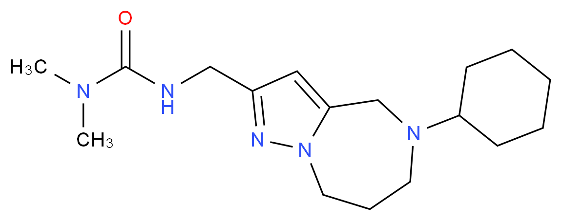 N'-[(5-cyclohexyl-5,6,7,8-tetrahydro-4H-pyrazolo[1,5-a][1,4]diazepin-2-yl)methyl]-N,N-dimethylurea_Molecular_structure_CAS_)