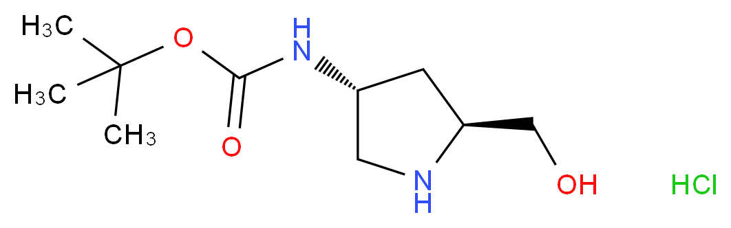 tert-Butyl ((3R,5S)-5-(hydroxymethyl)pyrrolidin-3-yl)carbamate hydrochloride_Molecular_structure_CAS_1217636-72-0)