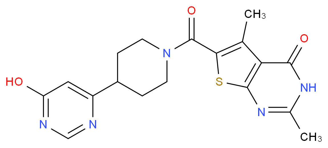 6-{[4-(6-hydroxypyrimidin-4-yl)piperidin-1-yl]carbonyl}-2,5-dimethylthieno[2,3-d]pyrimidin-4(3H)-one_Molecular_structure_CAS_)