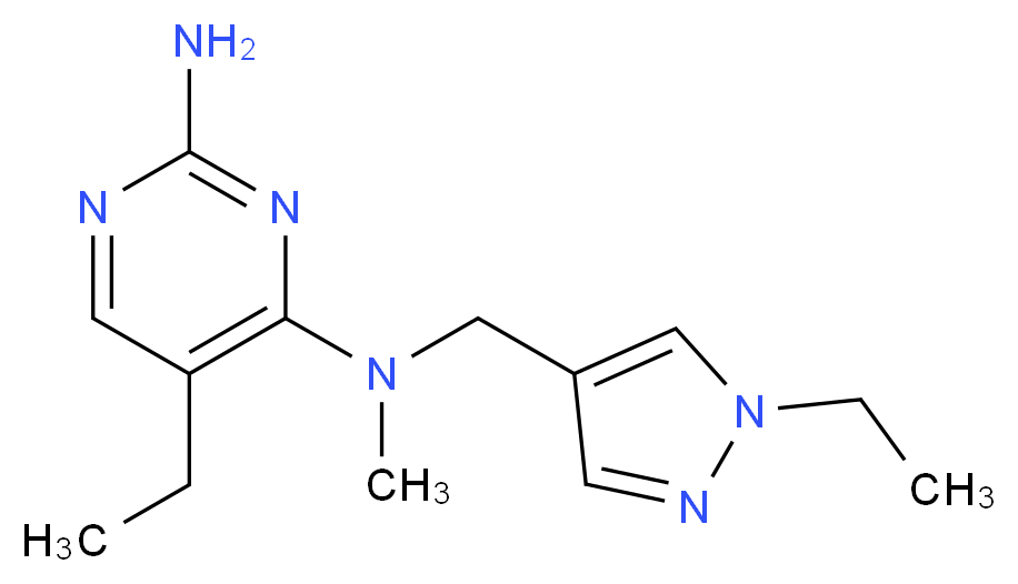 5-ethyl-N~4~-[(1-ethyl-1H-pyrazol-4-yl)methyl]-N~4~-methylpyrimidine-2,4-diamine_Molecular_structure_CAS_)