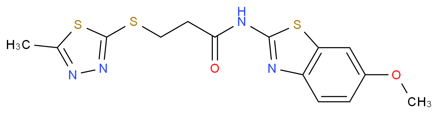 N-(6-methoxy-1,3-benzothiazol-2-yl)-3-[(5-methyl-1,3,4-thiadiazol-2-yl)thio]propanamide_Molecular_structure_CAS_)
