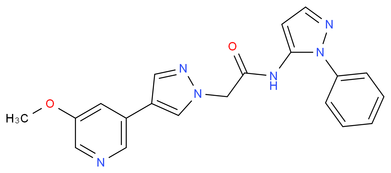2-[4-(5-methoxypyridin-3-yl)-1H-pyrazol-1-yl]-N-(1-phenyl-1H-pyrazol-5-yl)acetamide_Molecular_structure_CAS_)