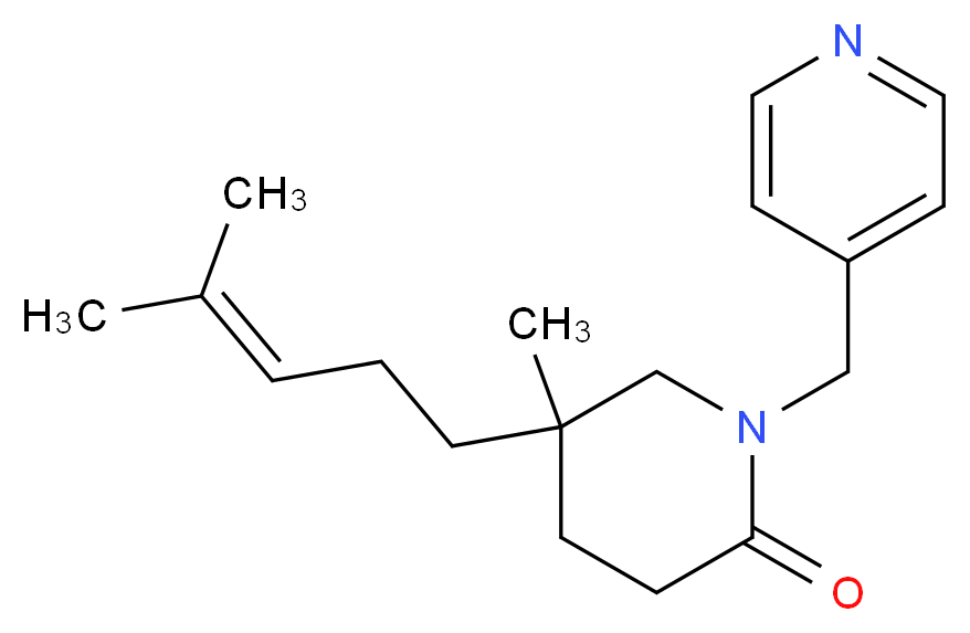 5-methyl-5-(4-methylpent-3-en-1-yl)-1-(pyridin-4-ylmethyl)piperidin-2-one_Molecular_structure_CAS_)