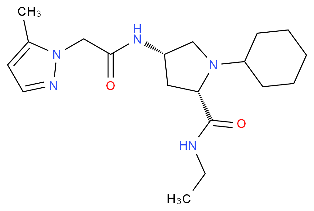 (4S)-1-cyclohexyl-N-ethyl-4-{[(5-methyl-1H-pyrazol-1-yl)acetyl]amino}-L-prolinamide_Molecular_structure_CAS_)