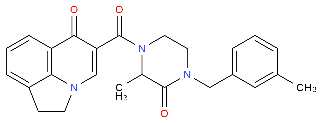 5-{[2-methyl-4-(3-methylbenzyl)-3-oxopiperazin-1-yl]carbonyl}-1,2-dihydro-6H-pyrrolo[3,2,1-ij]quinolin-6-one_Molecular_structure_CAS_)