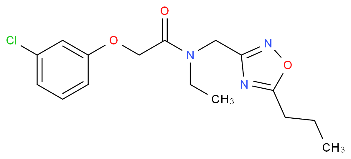2-(3-chlorophenoxy)-N-ethyl-N-[(5-propyl-1,2,4-oxadiazol-3-yl)methyl]acetamide_Molecular_structure_CAS_)