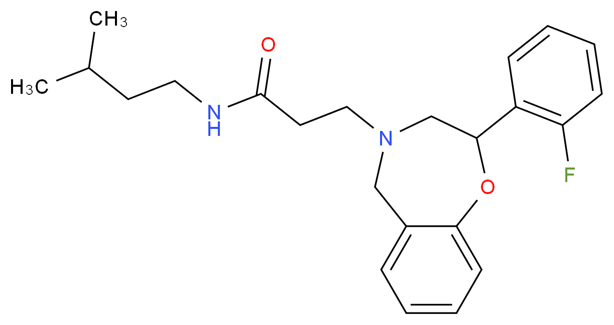 3-[2-(2-fluorophenyl)-2,3-dihydro-1,4-benzoxazepin-4(5H)-yl]-N-(3-methylbutyl)propanamide_Molecular_structure_CAS_)