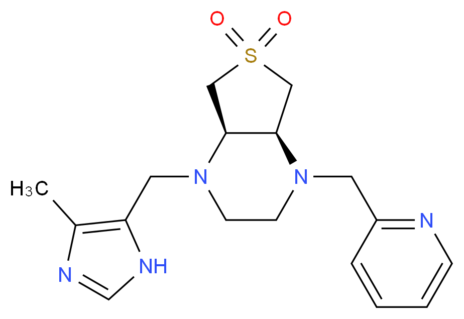 (4aS*,7aR*)-1-[(4-methyl-1H-imidazol-5-yl)methyl]-4-(2-pyridinylmethyl)octahydrothieno[3,4-b]pyrazine 6,6-dioxide_Molecular_structure_CAS_)