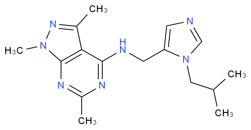 N-[(1-isobutyl-1H-imidazol-5-yl)methyl]-1,3,6-trimethyl-1H-pyrazolo[3,4-d]pyrimidin-4-amine_Molecular_structure_CAS_)