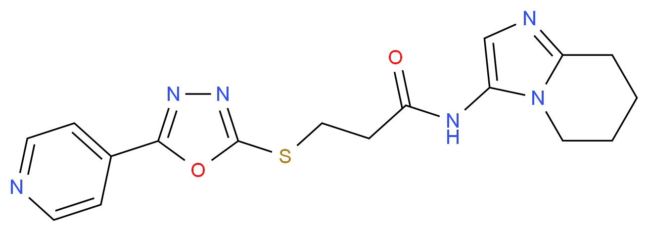 3-[(5-pyridin-4-yl-1,3,4-oxadiazol-2-yl)thio]-N-(5,6,7,8-tetrahydroimidazo[1,2-a]pyridin-3-yl)propanamide_Molecular_structure_CAS_)