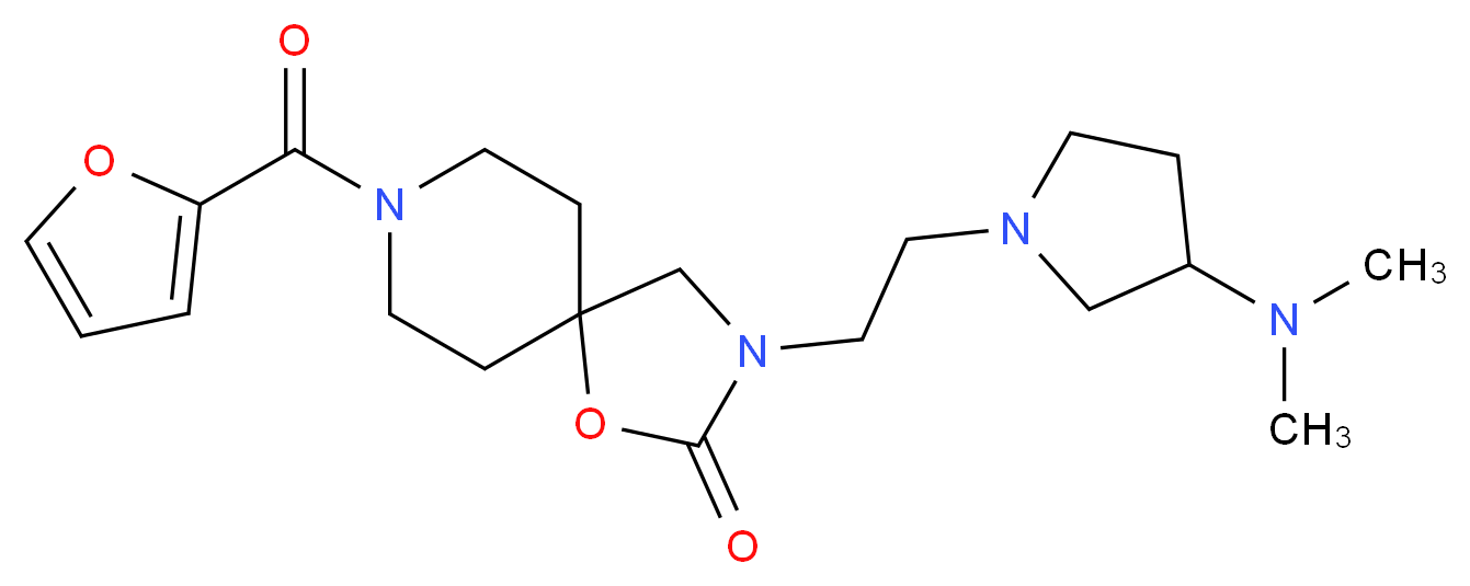3-{2-[3-(dimethylamino)pyrrolidin-1-yl]ethyl}-8-(2-furoyl)-1-oxa-3,8-diazaspiro[4.5]decan-2-one_Molecular_structure_CAS_)