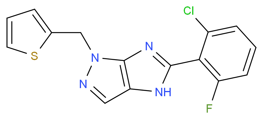 5-(2-chloro-6-fluorophenyl)-1-(2-thienylmethyl)-1,4-dihydroimidazo[4,5-c]pyrazole_Molecular_structure_CAS_)