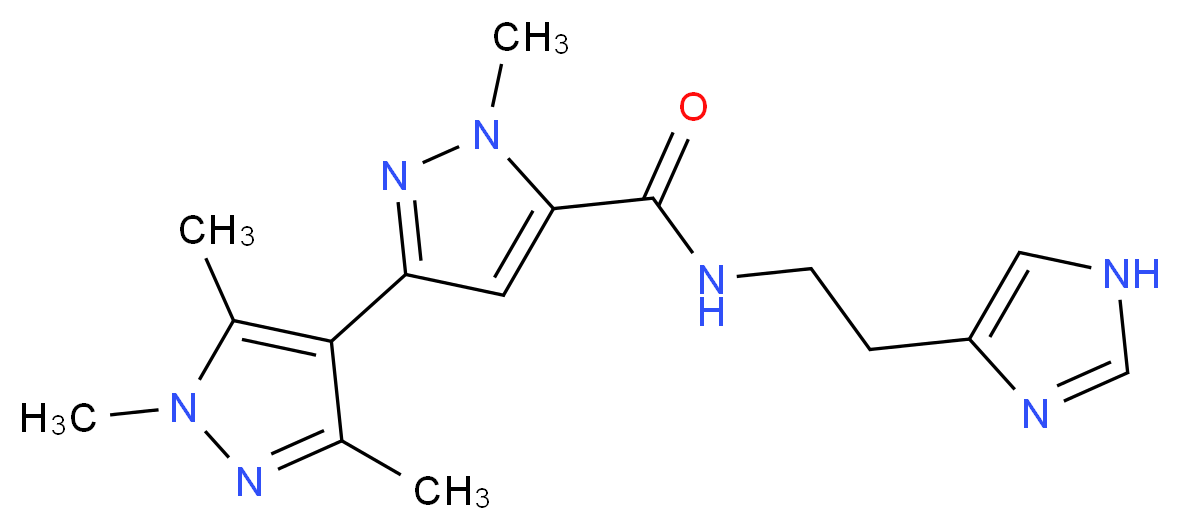 N-[2-(1H-imidazol-4-yl)ethyl]-1,1',3',5'-tetramethyl-1H,1'H-3,4'-bipyrazole-5-carboxamide_Molecular_structure_CAS_)