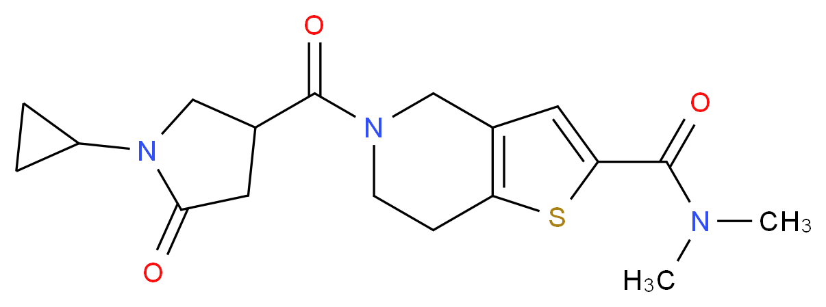 5-[(1-cyclopropyl-5-oxo-3-pyrrolidinyl)carbonyl]-N,N-dimethyl-4,5,6,7-tetrahydrothieno[3,2-c]pyridine-2-carboxamide_Molecular_structure_CAS_)
