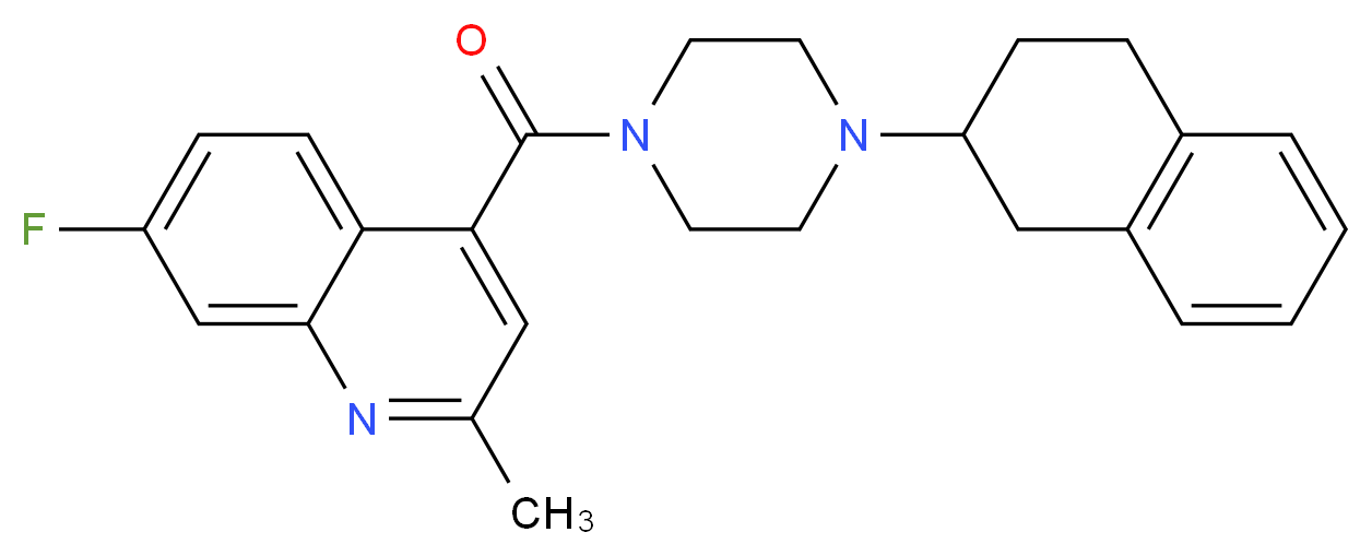 7-fluoro-2-methyl-4-{[4-(1,2,3,4-tetrahydro-2-naphthalenyl)-1-piperazinyl]carbonyl}quinoline_Molecular_structure_CAS_)