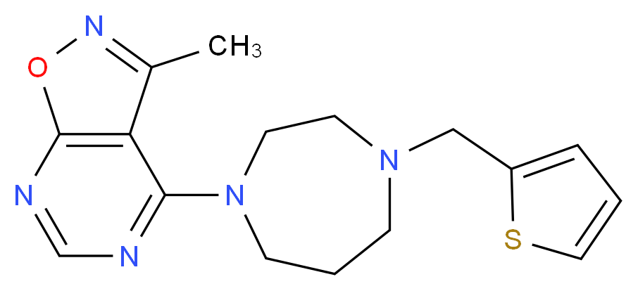 3-methyl-4-[4-(2-thienylmethyl)-1,4-diazepan-1-yl]isoxazolo[5,4-d]pyrimidine_Molecular_structure_CAS_)