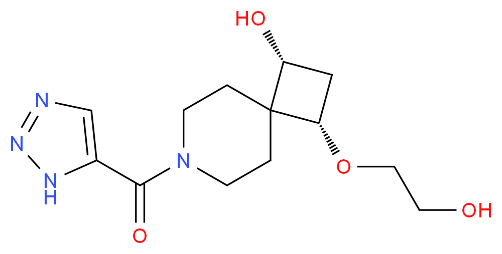 (1R*,3S*)-3-(2-hydroxyethoxy)-7-(1H-1,2,3-triazol-5-ylcarbonyl)-7-azaspiro[3.5]nonan-1-ol_Molecular_structure_CAS_)