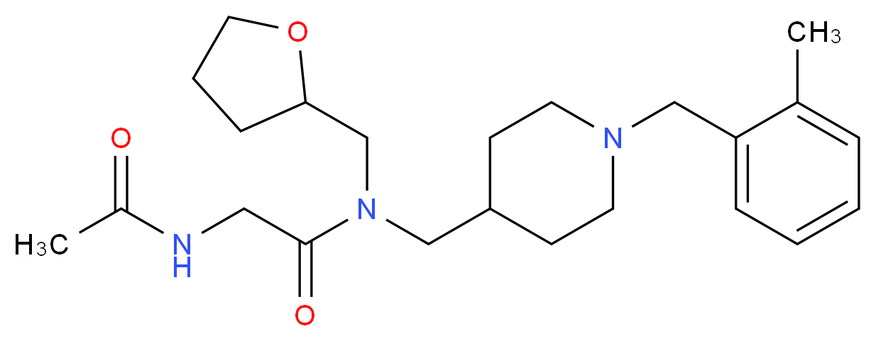 N~2~-acetyl-N~1~-{[1-(2-methylbenzyl)-4-piperidinyl]methyl}-N~1~-(tetrahydro-2-furanylmethyl)glycinamide_Molecular_structure_CAS_)
