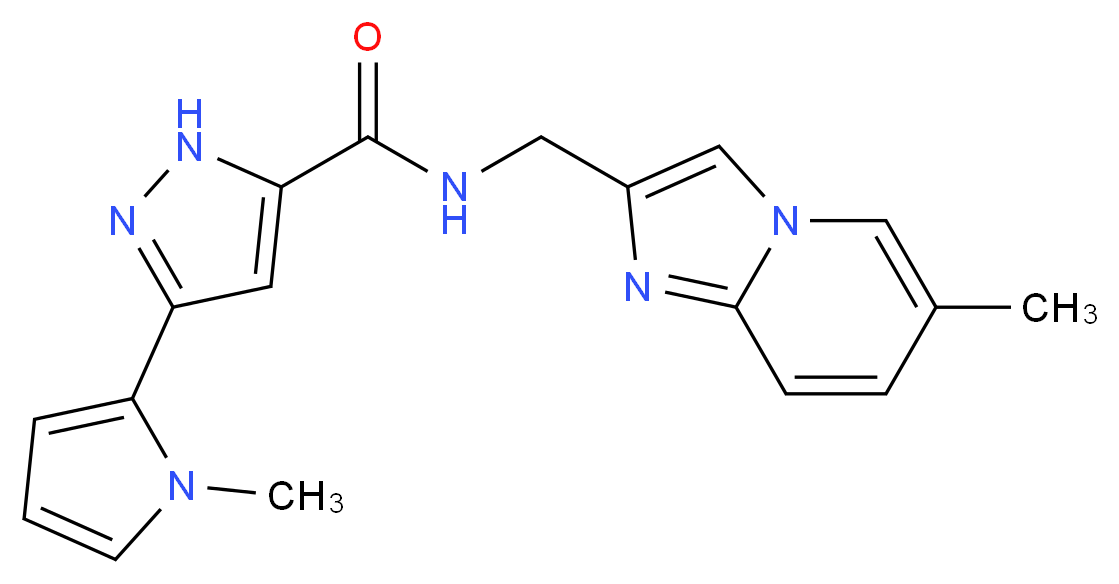 N-[(6-methylimidazo[1,2-a]pyridin-2-yl)methyl]-3-(1-methyl-1H-pyrrol-2-yl)-1H-pyrazole-5-carboxamide_Molecular_structure_CAS_)