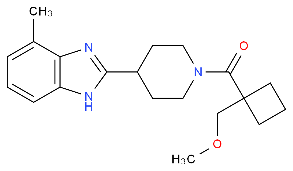 2-(1-{[1-(methoxymethyl)cyclobutyl]carbonyl}piperidin-4-yl)-4-methyl-1H-benzimidazole_Molecular_structure_CAS_)