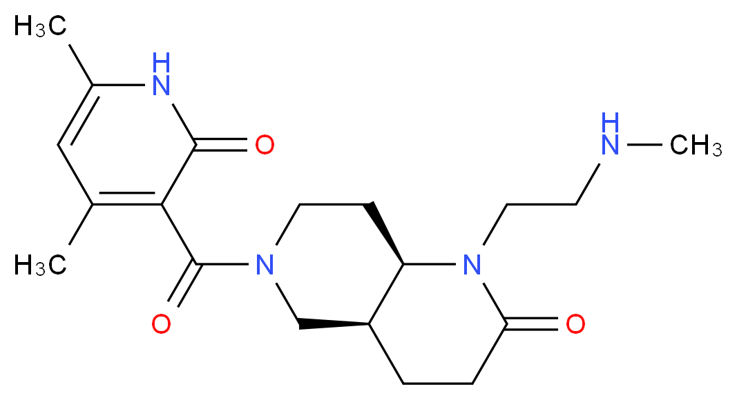 (4aS*,8aR*)-6-[(4,6-dimethyl-2-oxo-1,2-dihydropyridin-3-yl)carbonyl]-1-[2-(methylamino)ethyl]octahydro-1,6-naphthyridin-2(1H)-one_Molecular_structure_CAS_)