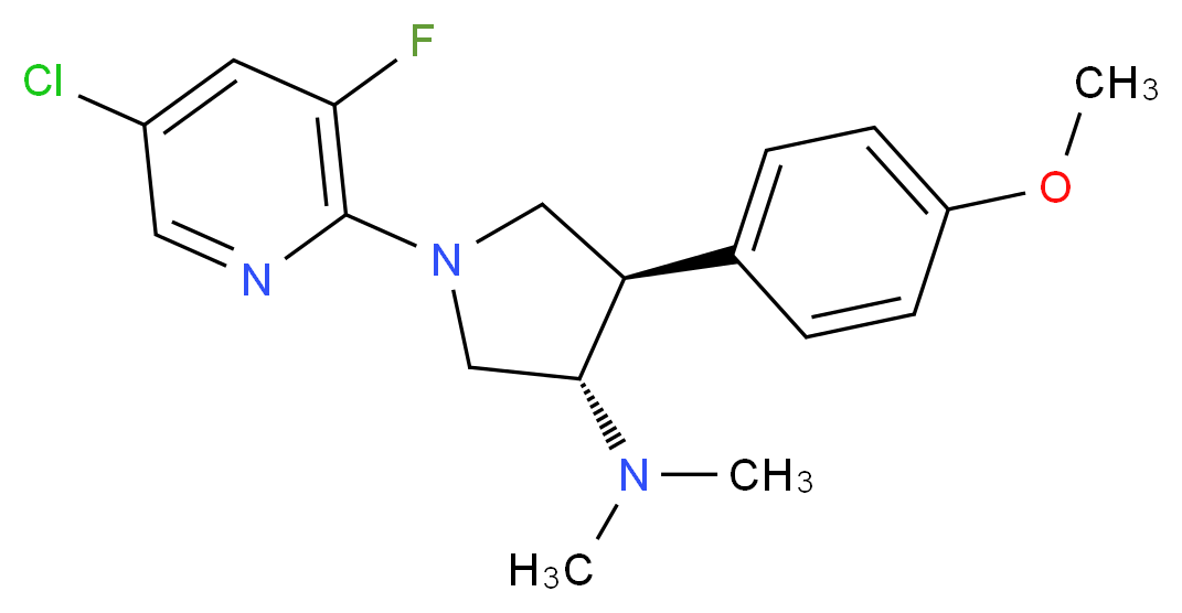 (3S*,4R*)-1-(5-chloro-3-fluoro-2-pyridinyl)-4-(4-methoxyphenyl)-N,N-dimethyl-3-pyrrolidinamine_Molecular_structure_CAS_)