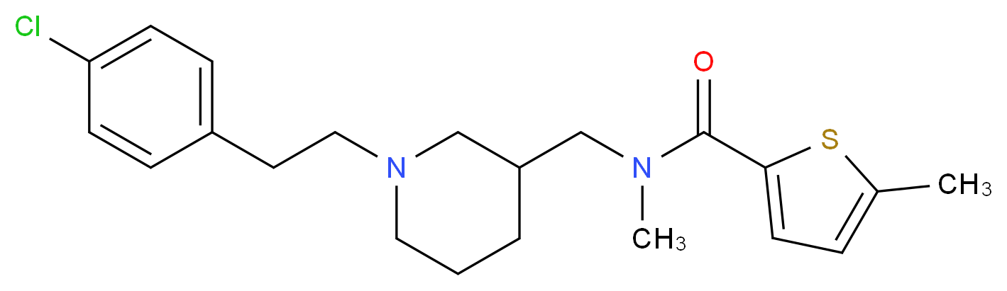 N-({1-[2-(4-chlorophenyl)ethyl]-3-piperidinyl}methyl)-N,5-dimethyl-2-thiophenecarboxamide_Molecular_structure_CAS_)