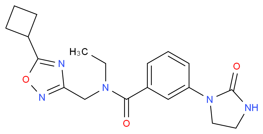 N-[(5-cyclobutyl-1,2,4-oxadiazol-3-yl)methyl]-N-ethyl-3-(2-oxo-1-imidazolidinyl)benzamide_Molecular_structure_CAS_)