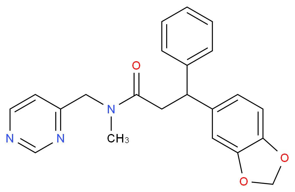 3-(1,3-benzodioxol-5-yl)-N-methyl-3-phenyl-N-(4-pyrimidinylmethyl)propanamide_Molecular_structure_CAS_)