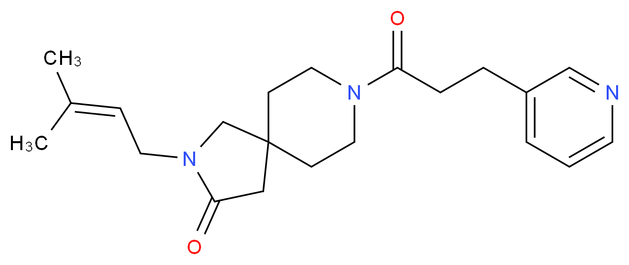 2-(3-methyl-2-buten-1-yl)-8-[3-(3-pyridinyl)propanoyl]-2,8-diazaspiro[4.5]decan-3-one_Molecular_structure_CAS_)